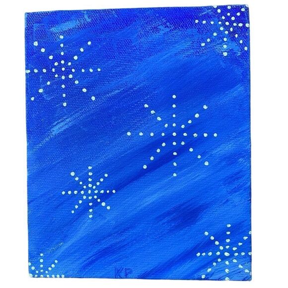 “Snowflakes” Original Painting on Canvas - Picture 1 of 4